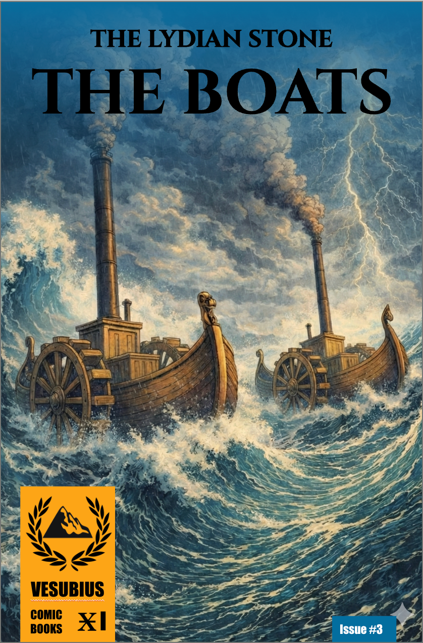 The Lydian Stone Issue 3: The Boats - Steam-powered Roman fleet at sea